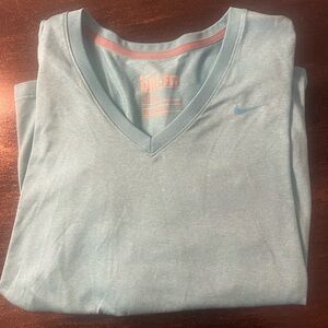 Nike Light Blue V-Neck Dri-FIT Shirt